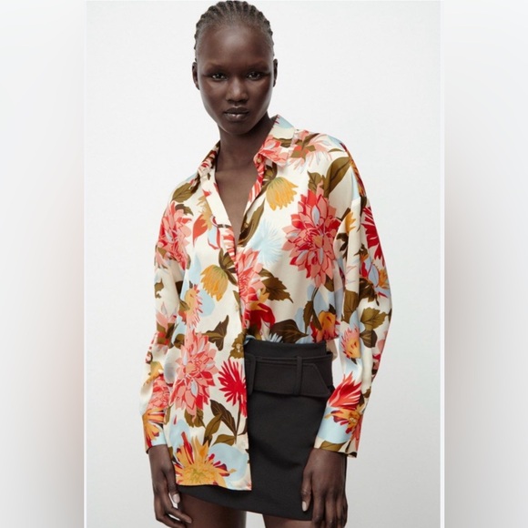 Zara Tops - Zara Multicolor Floral Bohemian Cottagecore Blouse